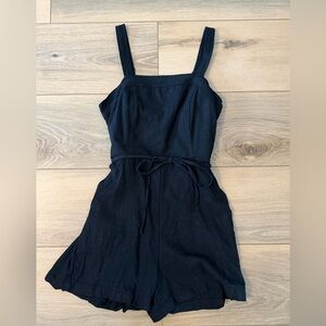 Old Navy Black Linen Blend Romper